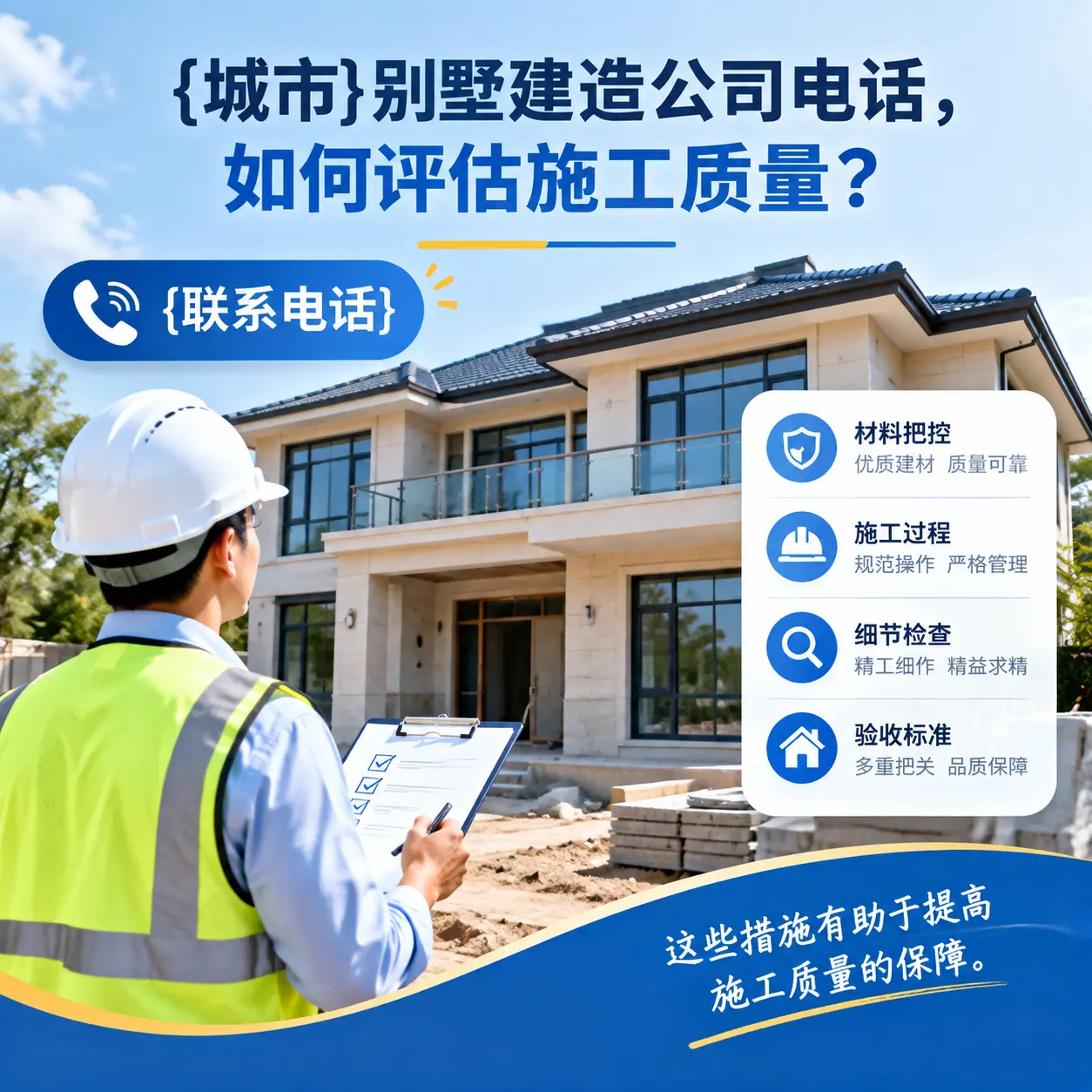 花溪别墅建造公司电话，如何评估施工质量？